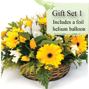 Gift Set 1 - Florist Choice Basket &amp; balloon