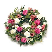 Traditional Pink &amp; White Wreath